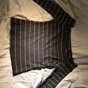 Off the shoulder black crop top & dramatic sleeves